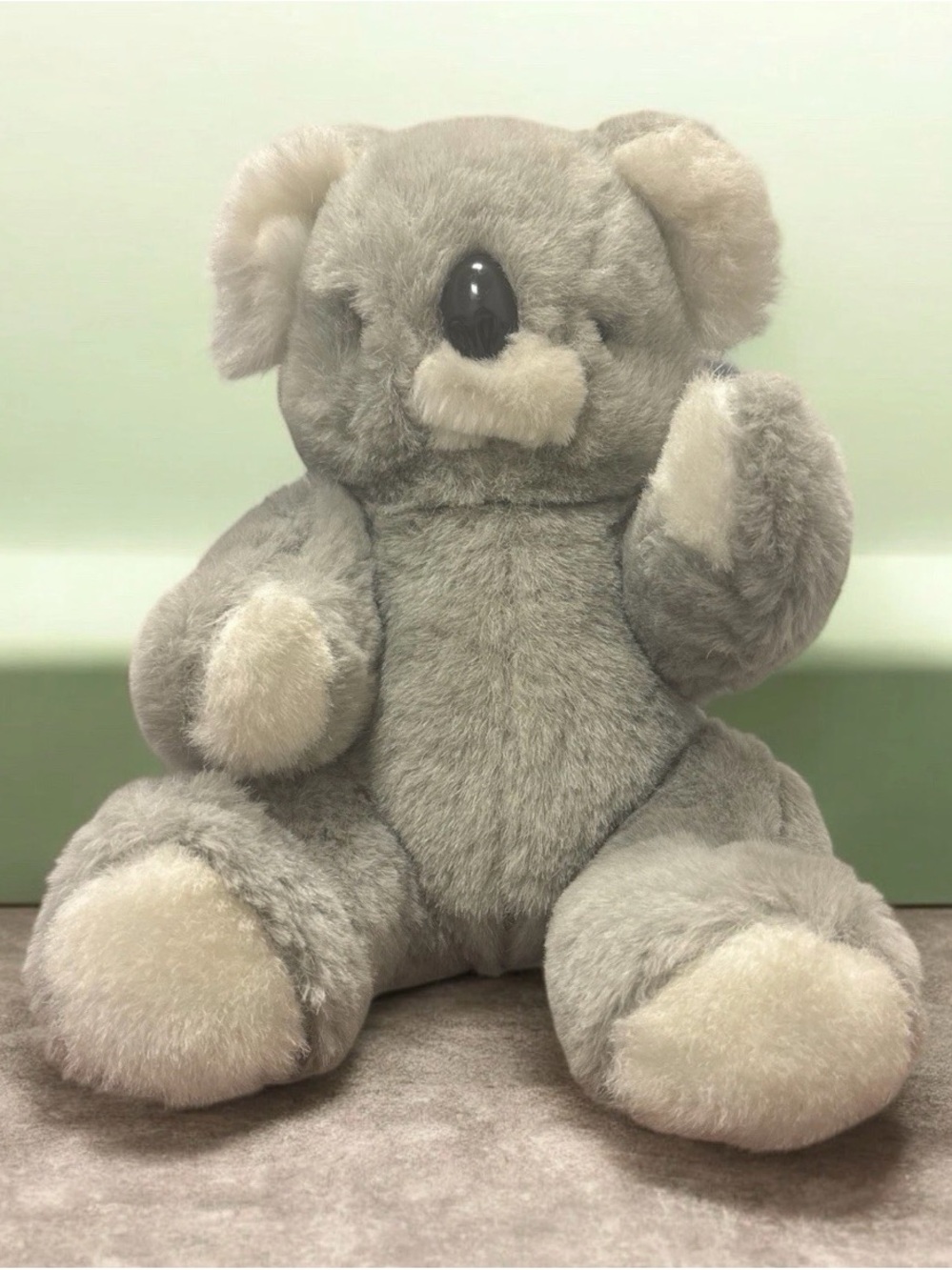 Vintage Cuddle Wit Koala Bear Poseable Plush Grey/White 11”